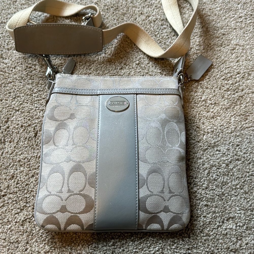 Coach gray crossbody bag